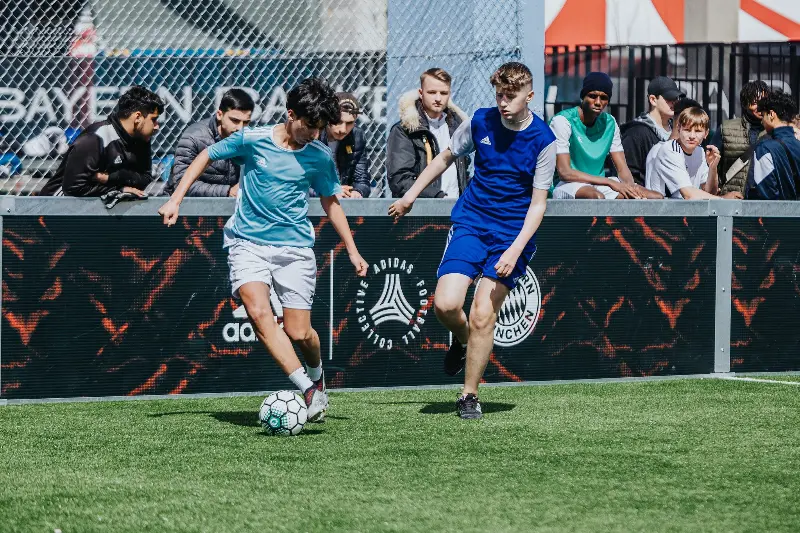 Young players on the #SUGARPITCH of FC Bayern Munich and adidas