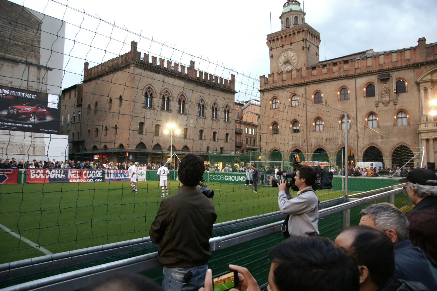 Street Football on Piazza Maggiore in Bologna