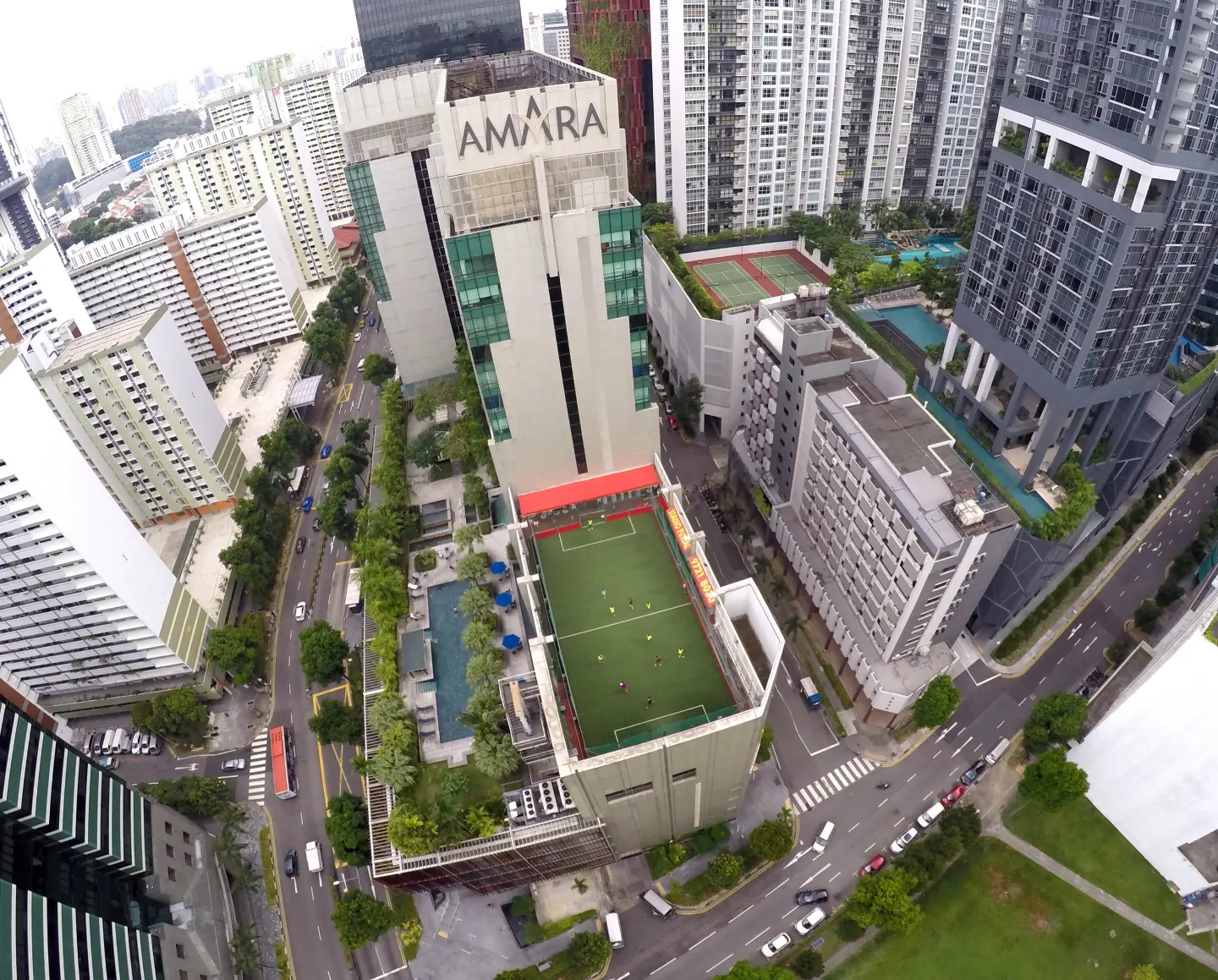 Rooftop Mini-Pitch at the Amara Hotel in Singapore