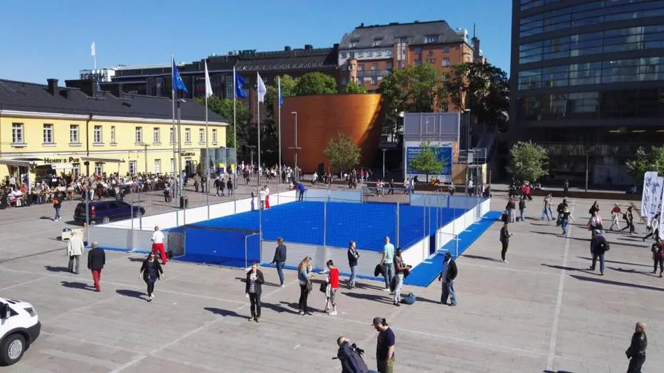 A Portable Field for Finland's Homeless World Cup Team in Helsinki