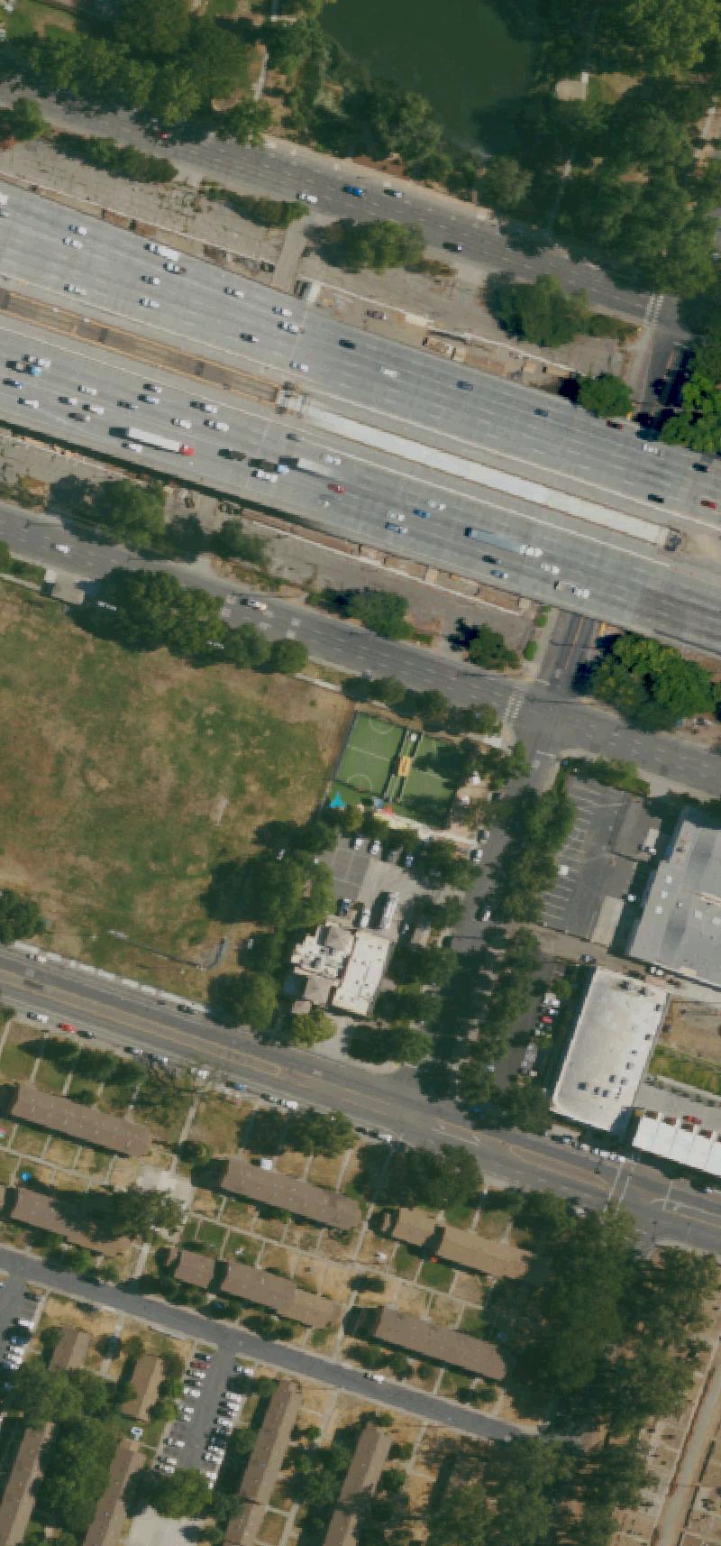 Aerial image: Street Soccer USA Park: Transforming Public Space into a Soccer Hub in Sacramento
