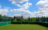 Rooftop mini soccer at the Oval, London, UK